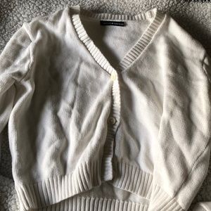 brandy melville white cropped billie cardigan